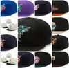 2024 Chapeaux ajustés de baseball pour hommes Noir Atlanta Peachtree Sport Casquettes de créateurs entièrement fermées Sakura Angeles Casquette de baseball Chapeau cousu Pached sur le côté Jan30-018