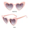النظارات الشمسية 6pcs UV400 حماية القلب على شكل أزياء الرجعية شاطئ شاطئ الحب للنساء