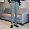 Mens Dress Pants Fashion Belt Design Knitted Set Pants Simple Large Elegant Mens Formal Mens Pants High Quality Sales 240318