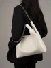 Женская большая сумка из натуральной кожи на шнурке с цепочкой, большая вместительная модная сумка 2024 года из воловьей кожи на плечо