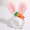 2023 neue Lolita Mode Ostern Cosplay Hot Lange Bunny Ohren Karotte Bogen Haarband Plüsch Kaninchen für Mädchen Frauen Geburtstag Party 6 stücke LL