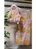Work Dresses Heavy Industry Standing Collar Flower Feather Short Vest High Waist Embroidered Split Skirt