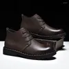 ブーツ本物の革の男性ファッション快適なブランドアンクルデザインメンズビジネスカジュアルシューズオックスフォード