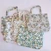 Sacos de compras Pequeno Coréia Algodão Floral Tote Book Bag para Mulheres Femininas Meninas Mini Telefone Carteira Bolsas Mamãe Crianças Almoço Bolsa