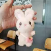 Mini jouets en peluche de lapin en fourrure, pendentif de voiture, porte-clés en peluche, 2024