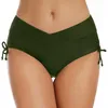 Mulheres Swimwear Mulheres Vintage Cintura Alta Biquíni Bottom Briefs Beachwear Side Tie Banheira Bottoms para