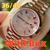 Luxury Watch Couple Watch Band drill Mens Watch Designer Watches Automatic Mechanical Movement Dial Plate 36 / 40MM Double Calendar Sapphire Women Watch With Box