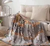 Double-Sided Woolen Blanket Autumn and Winter Covered Office Lunch Break Blanket Light Luxury High-End Famous Brand Style