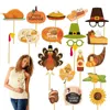 Décoration de fête 20 pièces Kit d'accessoires de Thanksgiving universel Po polyvalent pour accessoires Pobooth