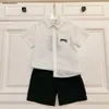 Nuovo bambino Set di due pezzi tute estive per bambini Taglia 110-160 CM abiti firmati per bambini Camicia e pantaloncini per ragazzi ricamati Knight 24Mar