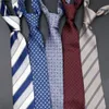 Designer Tie Herr Silk Mulberry Jacquard Garn färgade stripe Business Casual Korean 8cm M1OS