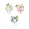 Dekorativa blommor Bröllop Bridal Bouquet Bridesmaid Accessories Handcraft Holding Artificial For Ceremony Bride Gifts