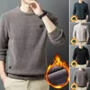 Men's Sweaters Men Solid Color Sweater Cozy Round Neck For Fall Winter Thick Knitted Pullover With Soft Warm