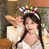 Hair Accessories Birthday Hairband Kawaii Candle Happy Korean Style Headband Cake Colorful Women Hoop Headwear