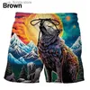 Męskie szorty 3D Drukuj dla zwierząt Wolf Shorts Hip Hop Style HARAJUKU Plaży Shorts For Men Casual Cool Szy Quick Surf Shorts Mężczyzn Sympies Y240320