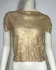 T-shirt da donna TARUXY magliette con strass lucide per le donne 2024 estate vedere attraverso breve partito delle signore moda sexy crop top donna