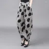 Damesbroeken Zomer Elastische taille Mode Polka Dot Printing Haren Vrouwen High Street Casual Losse zakken All-match Y2K-broek