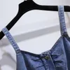 Fat Mm – jupe à bande arrière, ample et Slim, à bretelles suspendues, nouvelle robe en Denim de grande taille, à la mode, automne 2023