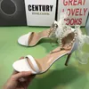 HBP bröllopsskor som inte är märke Zapatos Mujer Saltos Bow spets upp strappy Ankel Pearl Strap White Wedding Heels For Bride