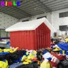 5x5x3.5mh（16.5x16.5x11.5ft）かなり屋外インフレータブルクリスマスハウスレッドクリスマスキャビンサンタグロットスクエアテントホリデーデコレーション用