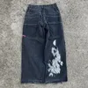 JNCO abbigliamento uomo Y2K Jeans larghi vintage Stampa drago grafica Harajuku Gothic streetwear donna Hip Hop gamba larga 240311