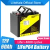 Liitokala 12V 60AH de profondeur LIFEPO4 Batterie rechargeable Pack de batterie 12.8V 60AH Cycles de vie 4000 avec protection BMS intégrée