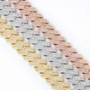 17.5mm Square Diamond Moissanite Prong Cuban Link Chain Sterling Silver 925
