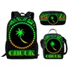 Backpack Harajuku Chuuk Tribal Polynesian 3D Print 3pcs/Set Student School Bags Laptop Daypack Lunch Bag Pencil Case