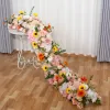 Top 2M Upscale White Rose Hydrangea Artificial Flower Row Wedding Party Backdrop Table Centerpiece Decoration Arch Road Cited Floral ZZ