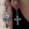 Hoop Earrings Trendy Gothic Vintage Punk Cross Stainless Steel For Women Men Grunge Jewelry Charm Y2K Scene Accessories Gift