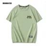 Kvinnors T -skjortor Moinwater Women Simple Printed Summer Shirt Kvinnlig grå Casual Cotton Tees Unisex Green Sporty Short Sleeve Tops MT2374