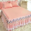 Jupe de lit en dentelle minimaliste pour la maison, housse brodée de princesse, matelas épais, protection antidérapante