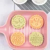 Baking Moulds 4 Pcs/set Christmas Cookie Cutters Plastic 3D Cute Cartoon Pressable Biscuit Mold Stamp Kitchen Pastry Bakeware