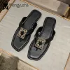 Boots Luxury Rhinestone Flip Flops Woman Flats Hooled Slides Shoes Summer Cutout Slippers Home Ladies Clip Toe Sandaler 2022