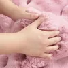 Plush Carpets: Rabbit Hair Faux Fur Rug, Bubble Plush Carpet Cushion for Balcony, Kids' Room, Girl's Bedroom Foot Mat