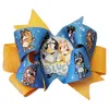 New Thread Fabric Bow Clip Handmade Blue Dog Print Hot Selling Exquisite Shining Accessories Hair Hoops