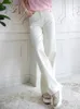 Kvinnors jeans 2024 Spring Straight Leg Women Planet broderad hög midja Löst breda byxor Vitblå