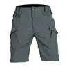 Mäns shorts Urban Military Tactical Outdoor Waterproof Wear Resistant Cargo Quick Dry Multi Pocket vandringsbyxor Mänkläder