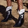 Boots Cowboy Western Boots for Women 2022 Дизайн бренда заостренные ноги ретро середина калифорний