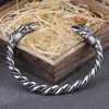 Bracelets à maillons en acier inoxydable, Viking nordique corbeau, manchette pour hommes avec boîte en bois