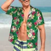 Camicie casual da uomo Camicia estiva con stampa margherita acquerello da uomo Camicette oversize eleganti alla moda coreana a maniche corte floreali colorate da spiaggia