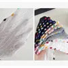 Women Socks 5 Finger Girl Cotton 3D Jacquard Vintage Söt kärlek Färgglad mjuk elastisk svett-Absorbing Toe Happy 4 Seasons