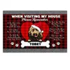 Carpets HX Christmas Pug Welcome Mat Custom Name When Visiting My House Print Flannel Rugs Xmas Home Decor Drop