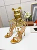 Dress Shoes Woman High Heels Catwalk Hollowed Out Naked Foot Wrapping And Lacing Derma Summer Sandalias Ladies Stiletto