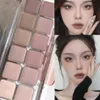 Eye Shadow New 12-Color Eye Shadow Palette Low Saturation Full Matte Korean Eye Makeup Grey Rose Long Lasting Nude Earth Color Eye PigmentL2403