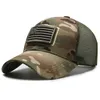 Berretti da baseball Tattici Uomo Donna Berretto da baseball mimetico Bandiera USA Maglia traspirante Cappelli da sole estivi Jungle Army Fan Cotone Snapback H137