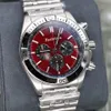 Esportes relógio masculino pulseira de borracha vermelho preto dois tons dial cavalheiro relógio de pulso moldura rotativa 46mm relógios cronógrafo quartzo