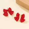 Dangle Earrings Red Bow Ladies Earing Korean Fashion Exclusive 2024 Wedding Club Party eardrop for women Jewelryアクセサリーy2k