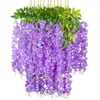 Dekorativa blommor falska wisteria kit realistiska vinstockar konstgjorda girland dekoration för hembröllop