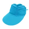 Ball Caps Candy Colors UV Protection Empty Top Wide Brim Women Summer Outdoor Exercise Baseball Beach Hair Loss Scarf